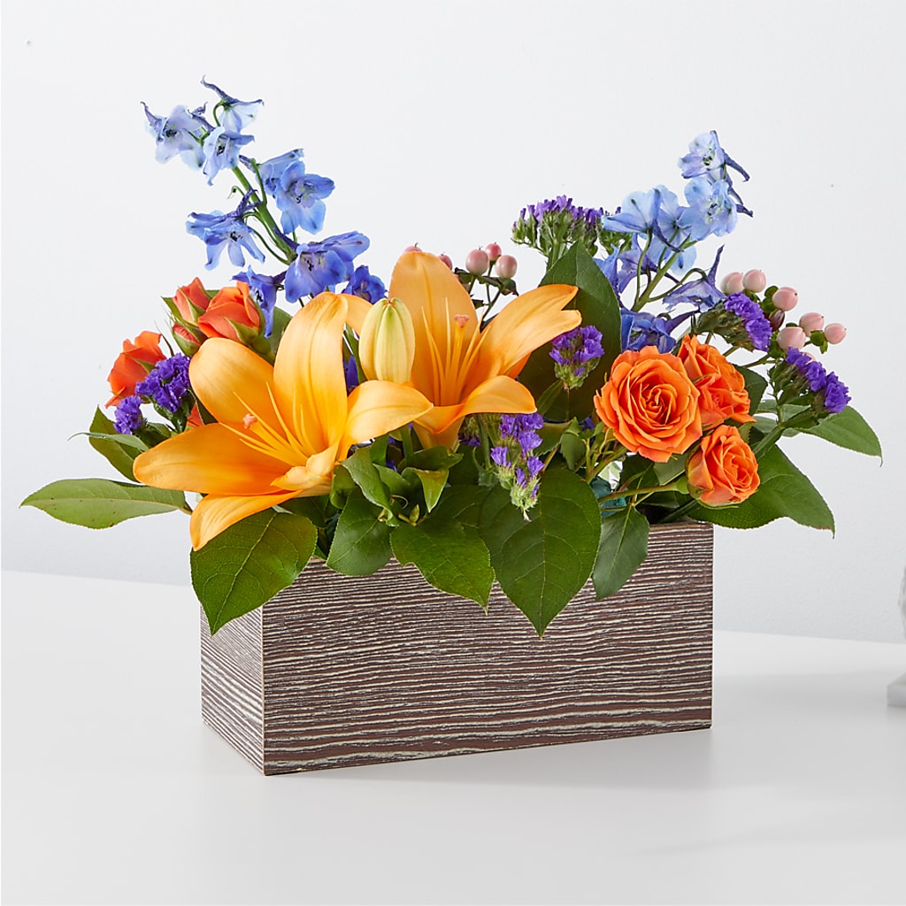 Radiant Citrus Box Bouquet – The Woodlands Flowers, Conroe TX