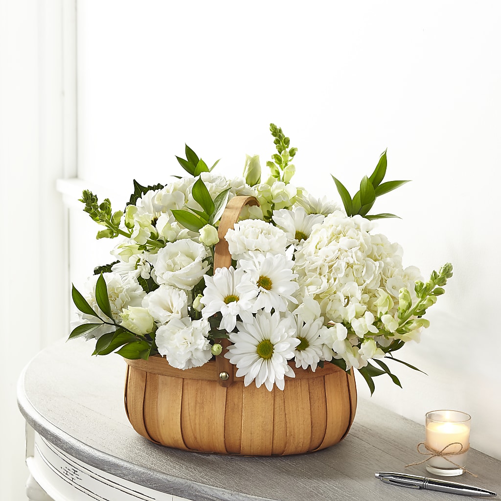 Pure Ivory Basket – The Woodlands Flowers, Conroe TX