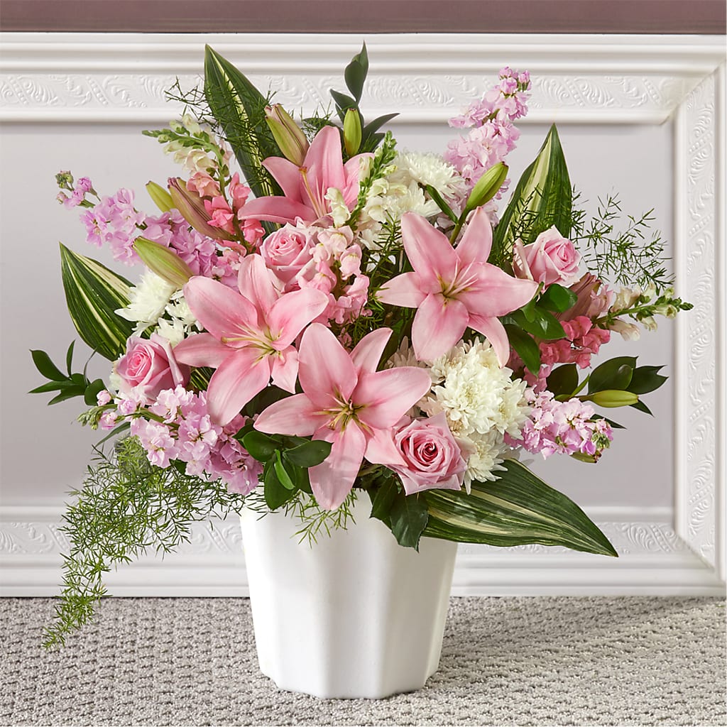 Simply Serene Floor Basket – The Woodlands Flowers, Conroe TX