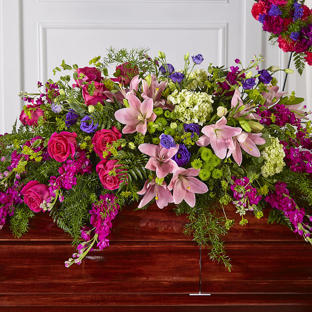 Radiant Tribute Casket Spray – The Woodlands Flowers, Conroe TX