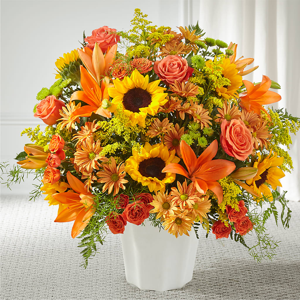 Harvest Thoughts Floor Basket – The Woodlands Flowers, Conroe TX