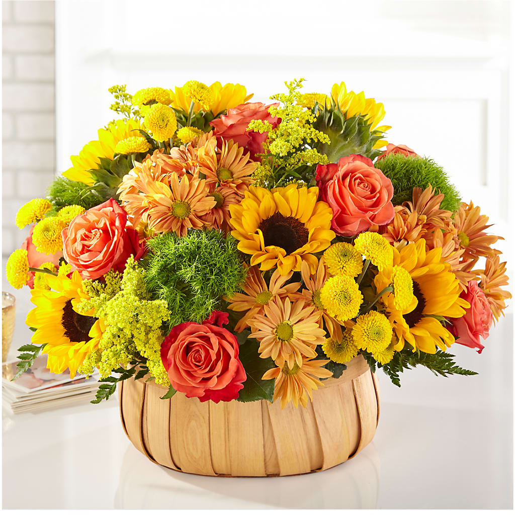 Harvest Sunflower Basket – The Woodlands Flowers, Conroe TX