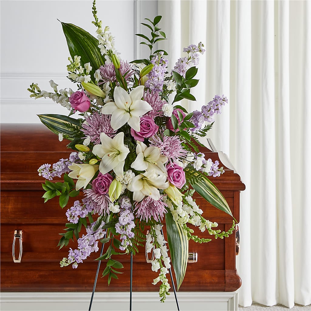 Grateful Hearts Standing Spray – The Woodlands Flowers, Conroe TX