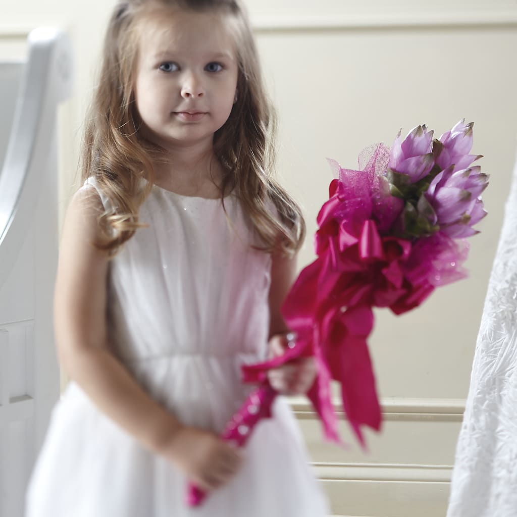 Sparkle Pink Flower Girl Bouquet – The Woodlands Flowers, Conroe TX