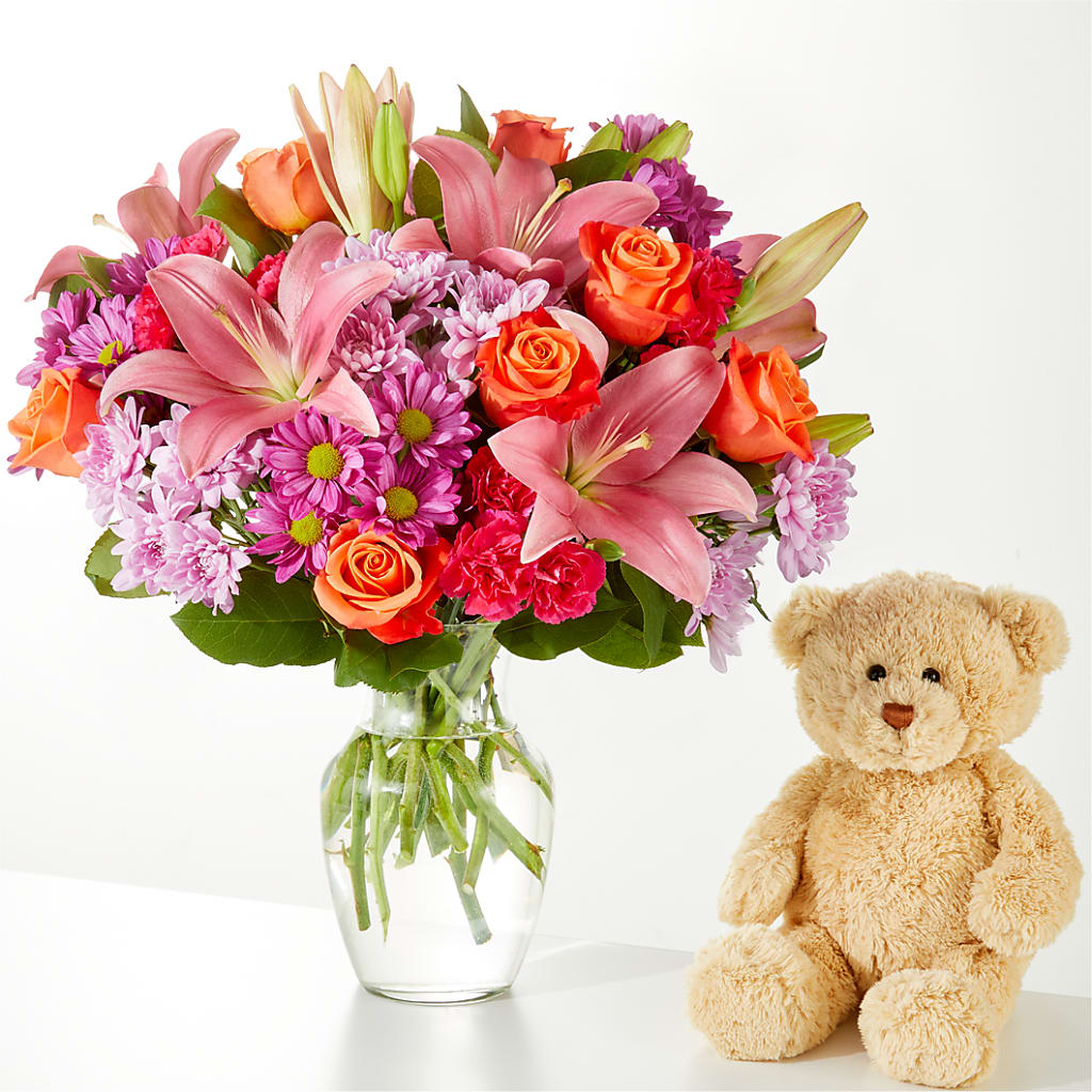 One and Only Bouquet and Bear Bundle –  The Woodlands Flowers, Conroe TX