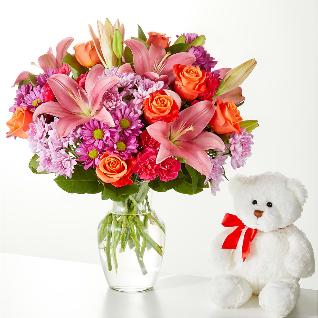 One and Only Bouquet and Bear Bundle –  The Woodlands Flowers, Conroe TX
