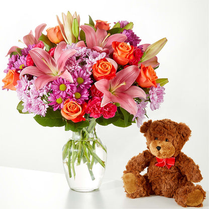 One and Only Bouquet and Bear Bundle –  The Woodlands Flowers, Conroe TX