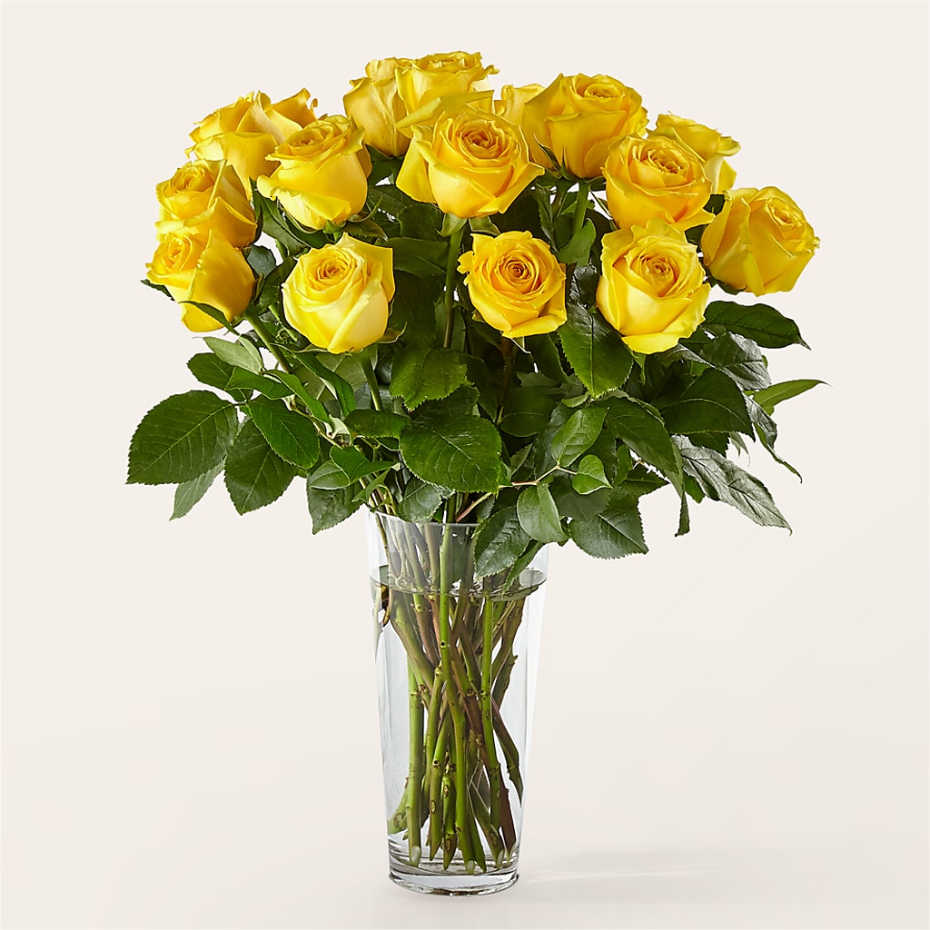 Long Stem Yellow Rose Bouquet –  The Woodlands Flowers, Conroe TX