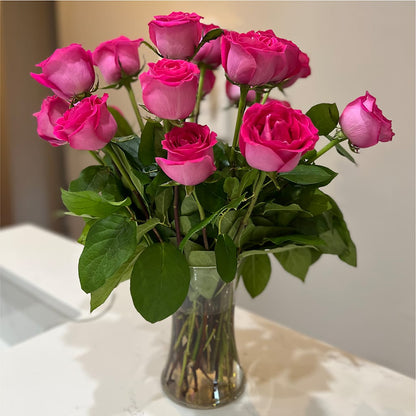 Long Stem Pink Rose Bouquet –  The Woodlands Flowers, Conroe TX