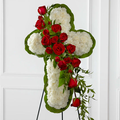 Floral Cross Easel –  The Woodlands Flowers, Conroe TX