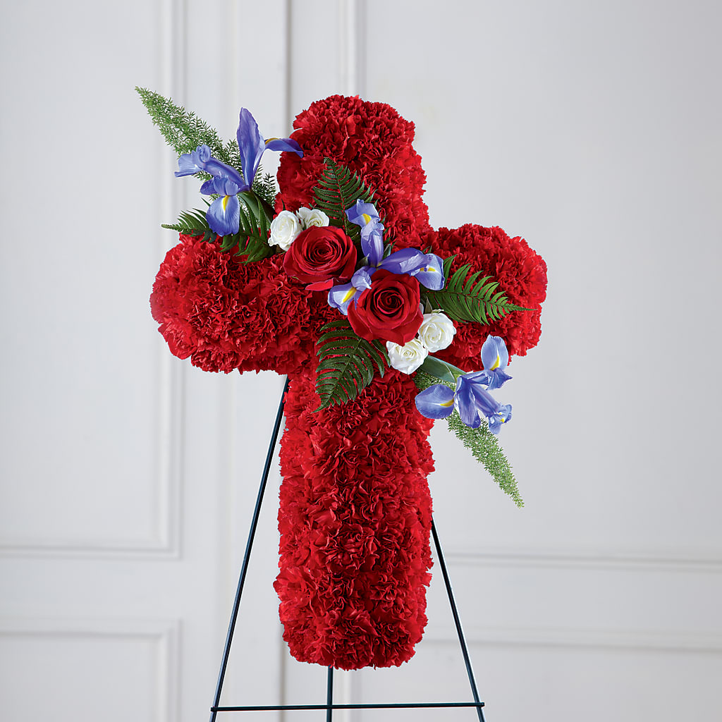 Faithful Hero Floral Cross –  The Woodlands Flowers, Conroe TX