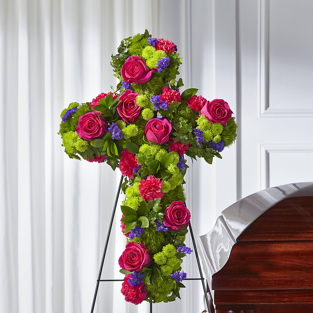 Tribute Rose Floral Cross –  The Woodlands Flowers, Conroe TX