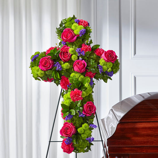 Tribute Rose Floral Cross –  The Woodlands Flowers, Conroe TX
