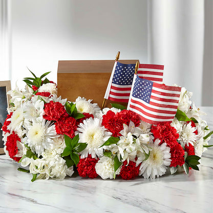 Spirit of Patriotism Cremation Adornment –  The Woodlands Flowers, Conroe TX