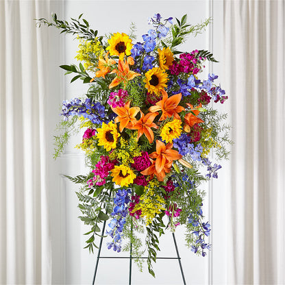 Sunlit Memories Standing Spray (Standard) –  The Woodlands Flowers, Conroe TX