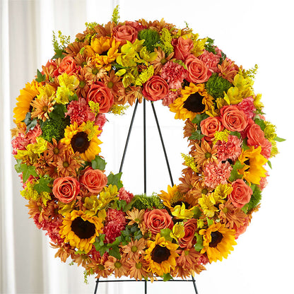 Autumnal Memories Wreath (Standard) –  The Woodlands Flowers, Conroe TX