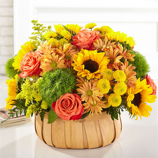 Harvest Sunflower Basket –  The Woodlands Flowers, Conroe TX