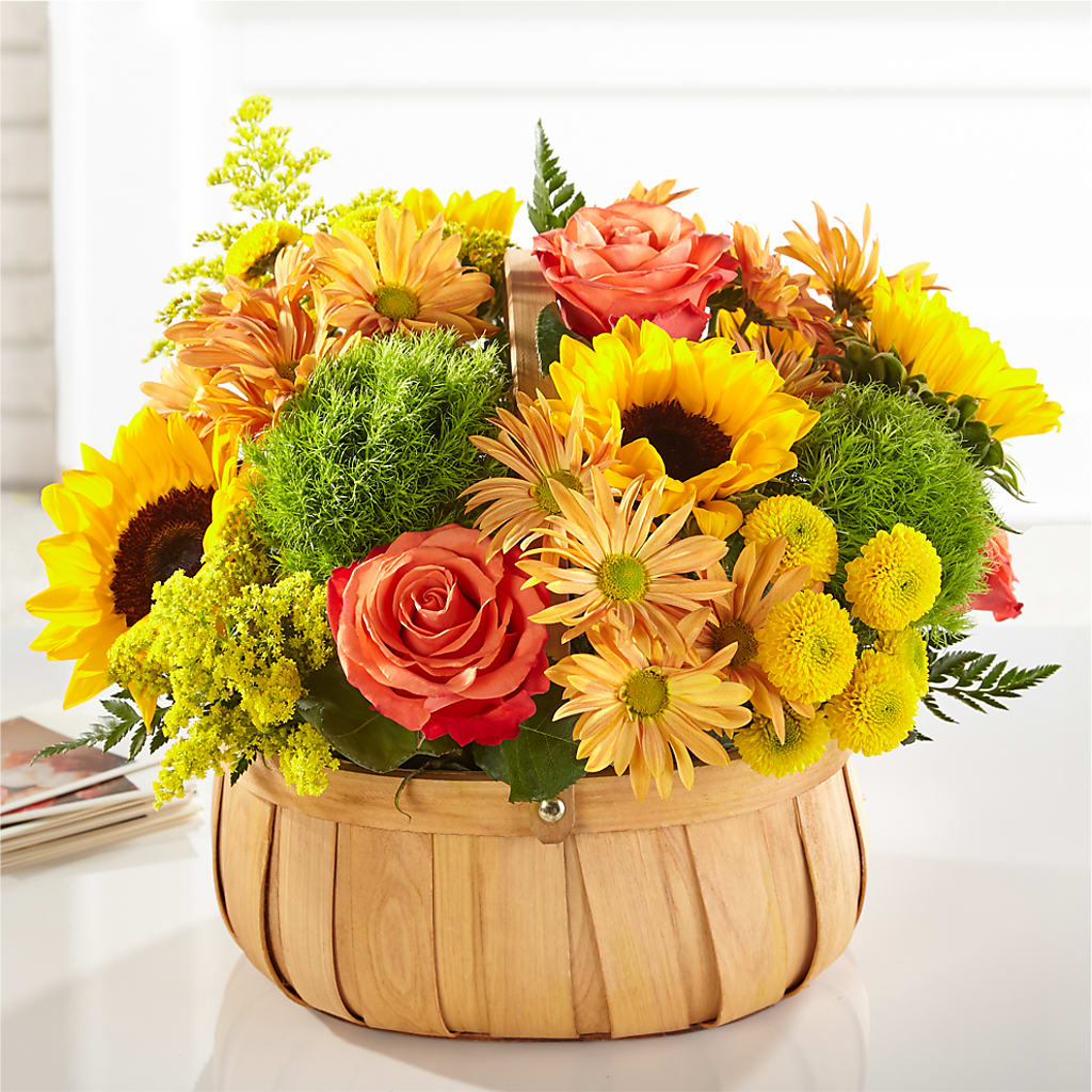 Harvest Sunflower Basket –  The Woodlands Flowers, Conroe TX