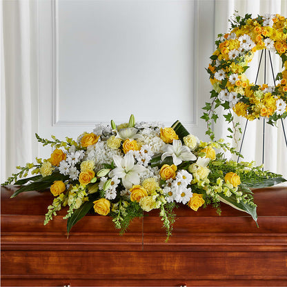 Golden Harmony Casket Spray –  The Woodlands Flowers, Conroe TX