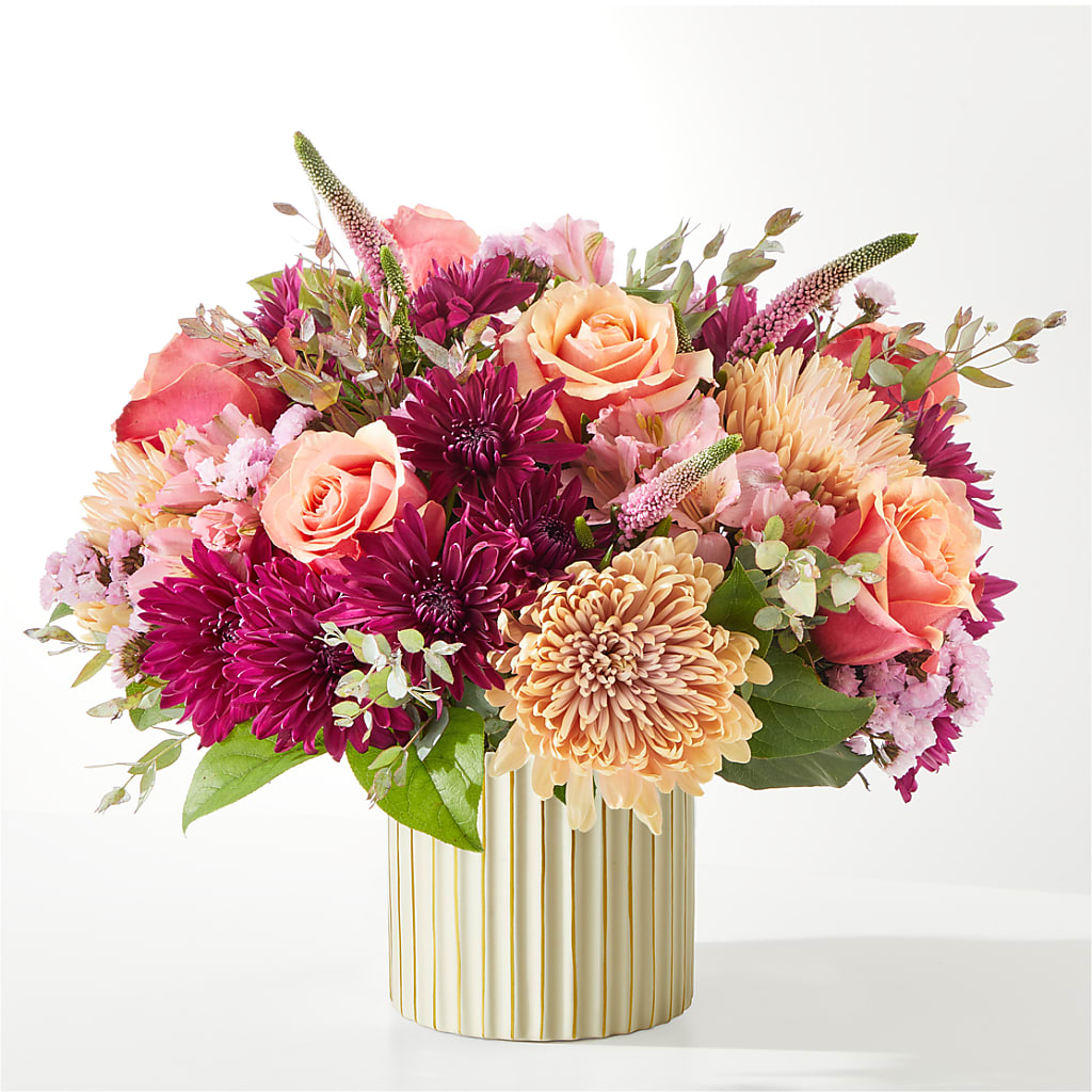 Berry Cobbler Bouquet with Ivory Vase –  The Woodlands Flowers, Conroe TX