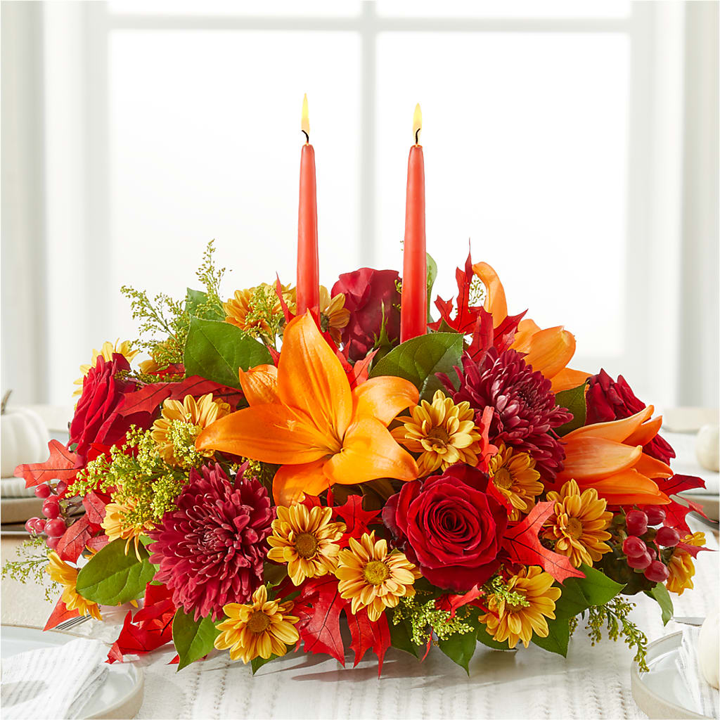 Autumn's Embrace Centerpiece –  The Woodlands Flowers, Conroe TX