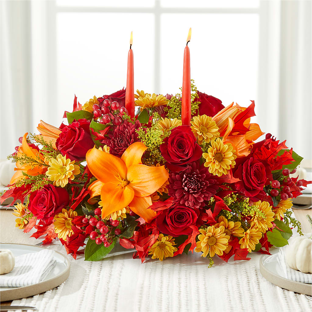 Autumn's Embrace Centerpiece –  The Woodlands Flowers, Conroe TX