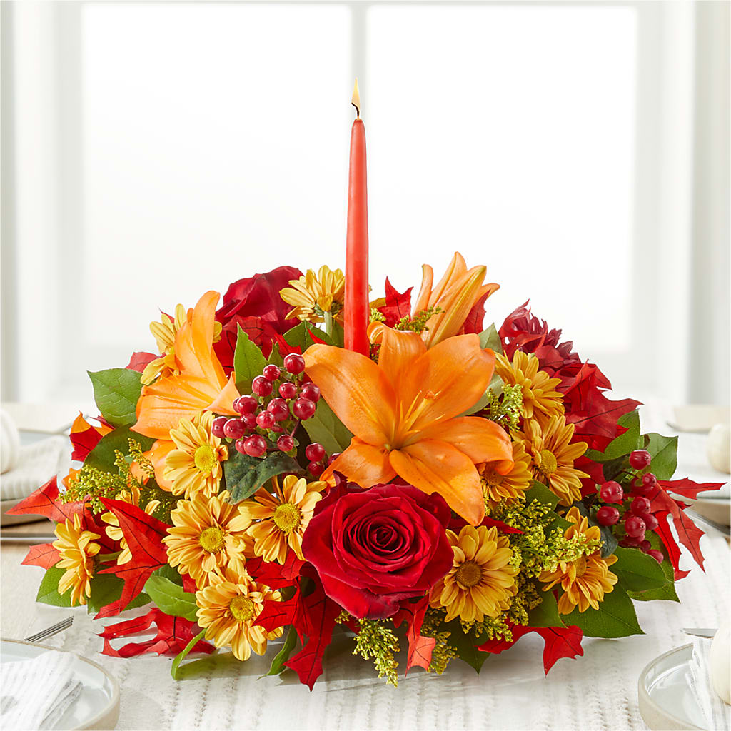 Autumn's Embrace Centerpiece –  The Woodlands Flowers, Conroe TX