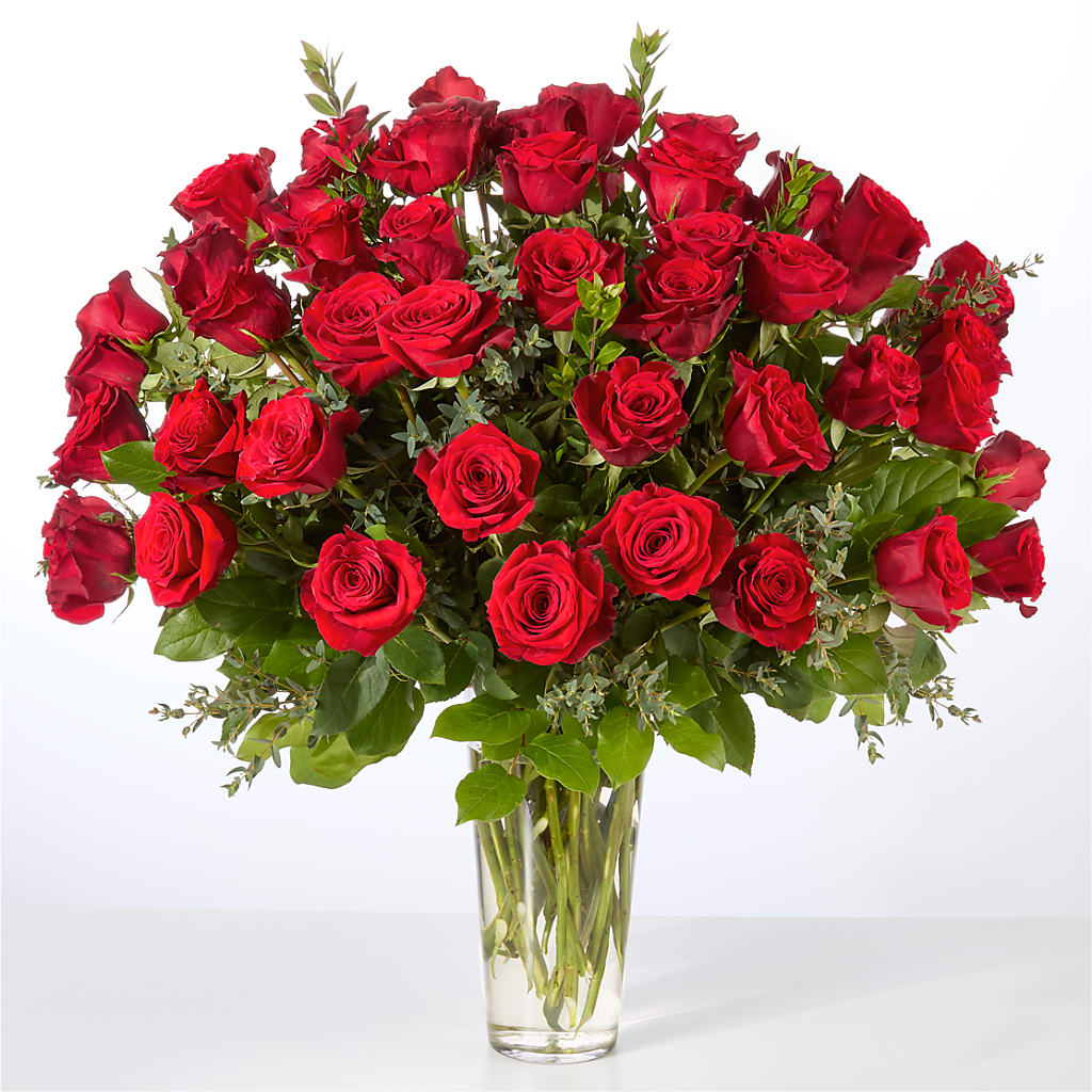 Forever Yours Fifty Stem Red Rose Bouquet –  The Woodlands Flowers, Conroe TX