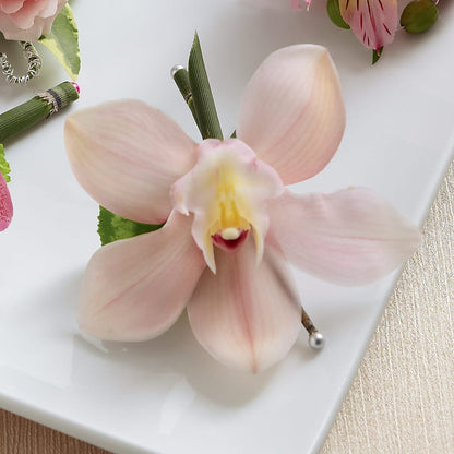 Pink Cymbidium Boutonniere –  The Woodlands Flowers, Conroe TX