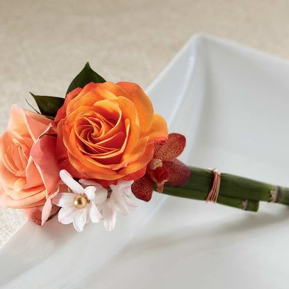 Sunset Dream Boutonniere –  The Woodlands Flowers, Conroe TX